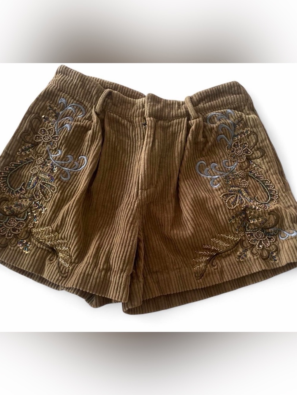 Free People Bali Rhapsody Embellished Corduroy Shorts Women’s 2